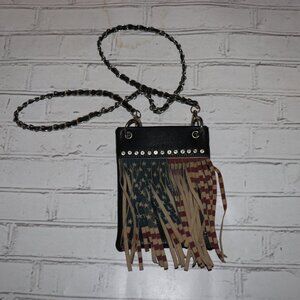 💖 Studded Fringe Flag Mini Bag · 5.5x8"